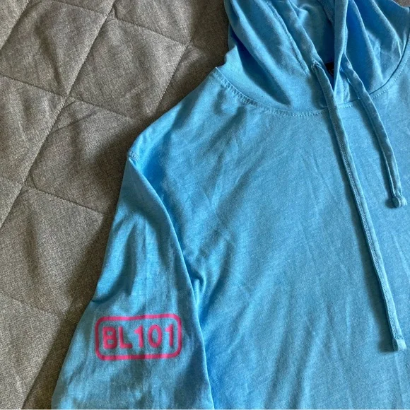 Baseball Lifestyle 101 Off Field Hoodie Men’s Small Blue Pink Lightweight - Picture 4 of 12